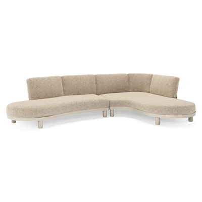 Donato loungehoek in beige aluminium met all weather cosytica Bora Jungle kussen