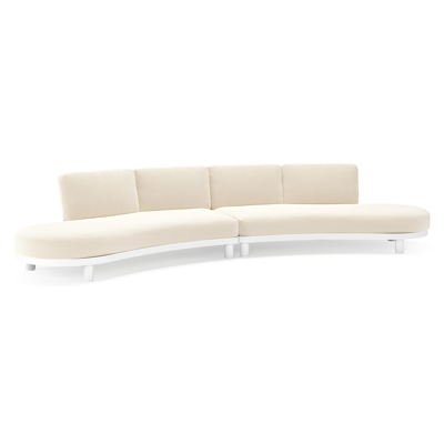 Donato loungebank in wit aluminium met all weather cosytica Althea Off White kussen