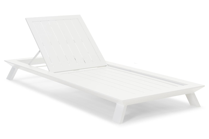 Cesano verstelbaar ligbed in wit aluminium met marbella beige all weather cosytica kussen