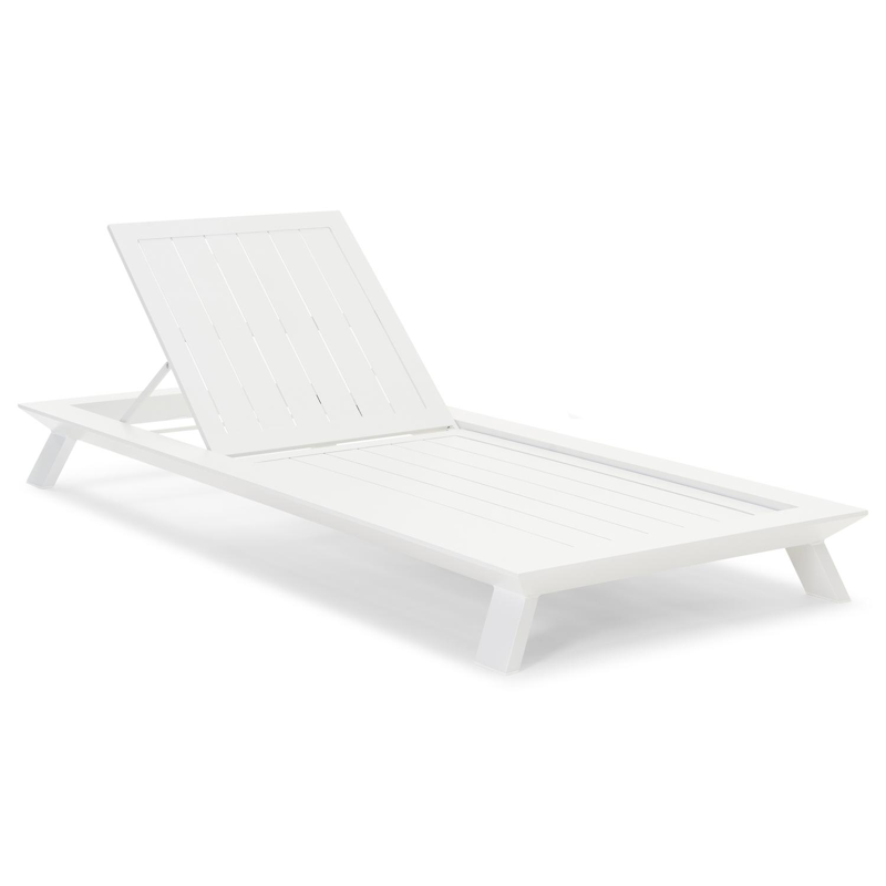 Cesano verstelbaar ligbed in wit aluminium met savane tornado all weather sunbrella® luxe kussen