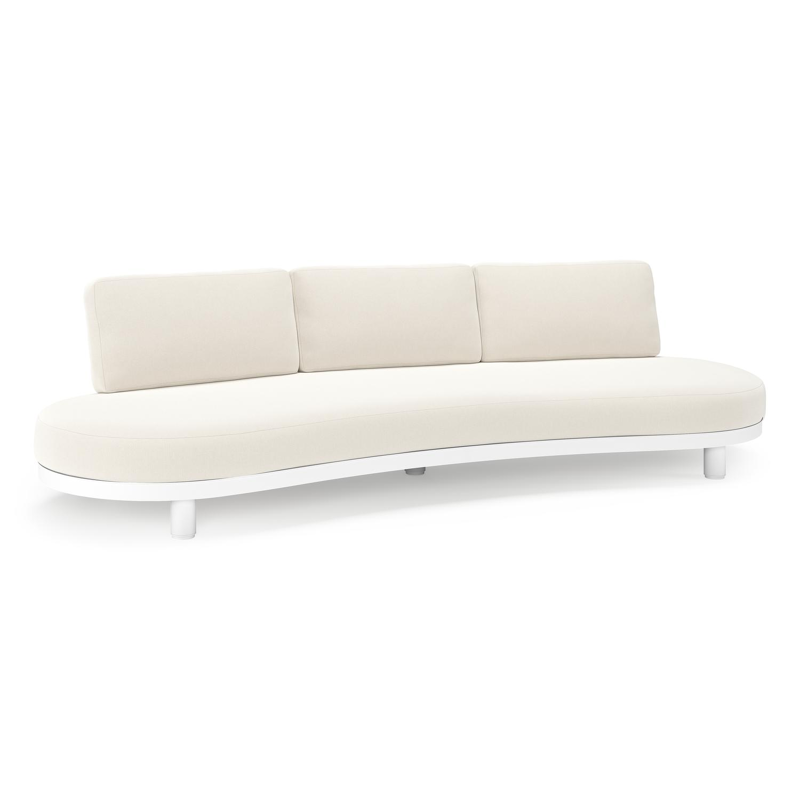 Donato loungebank in wit aluminium met all weather sunbrella® luxe Savane White kussen