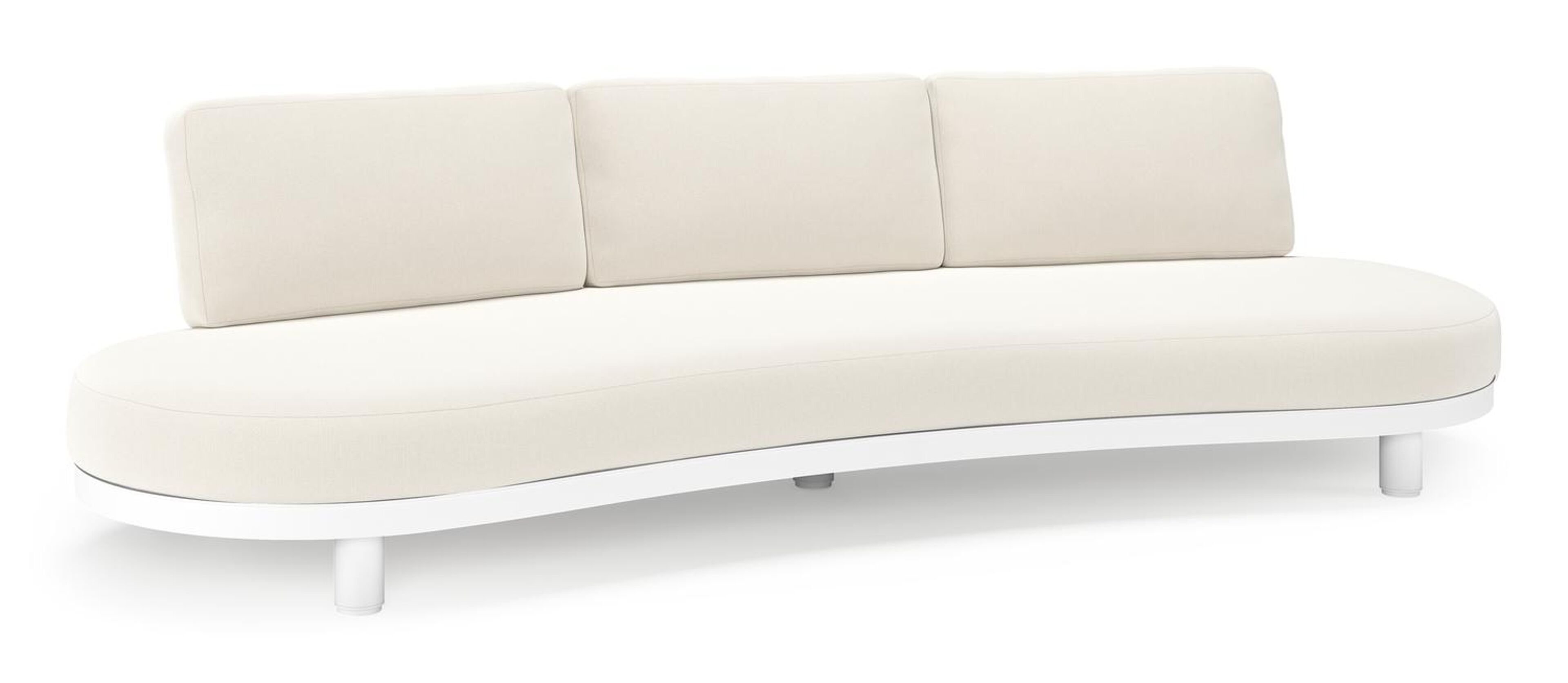 Donato loungebank in wit aluminium met all weather sunbrella® luxe Savane White kussen