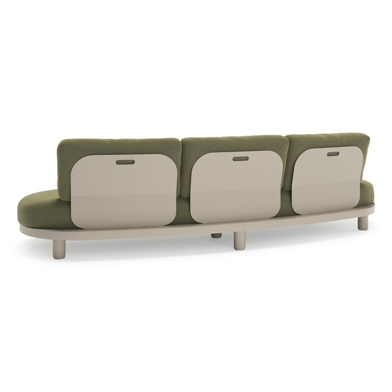 Donato loungeset in beige aluminium met all weather sunbrella® luxe Heritage Leaf kussen