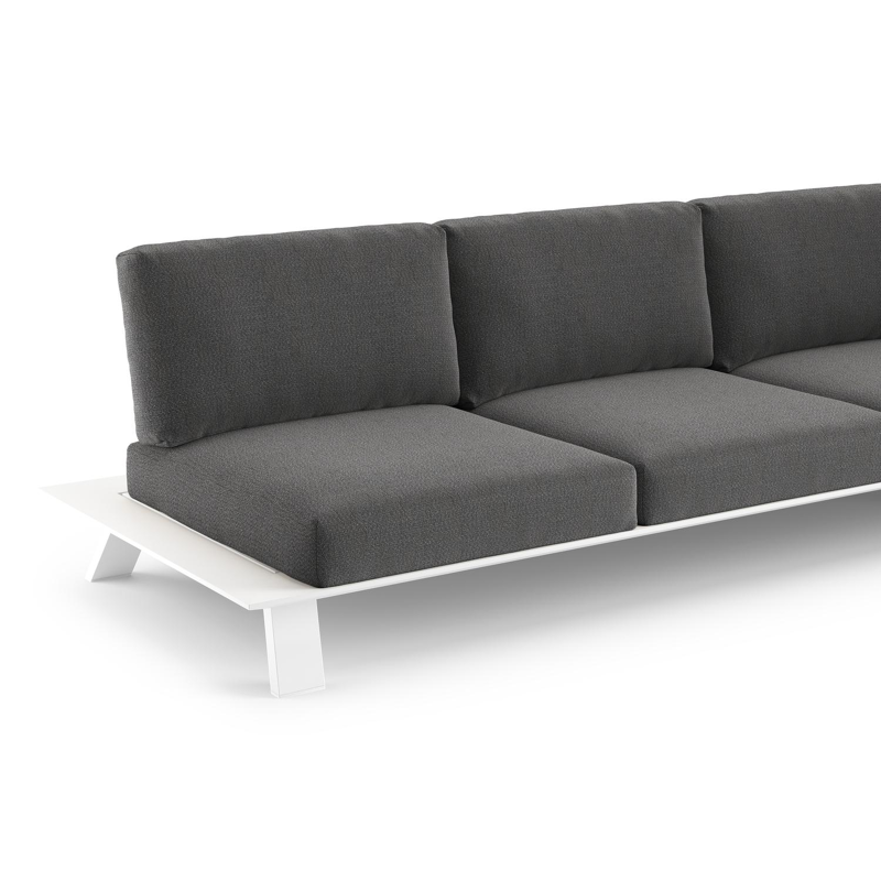 Cesano loungeset in wit aluminium met savane tornado all weather Sunbrella® luxe kussen