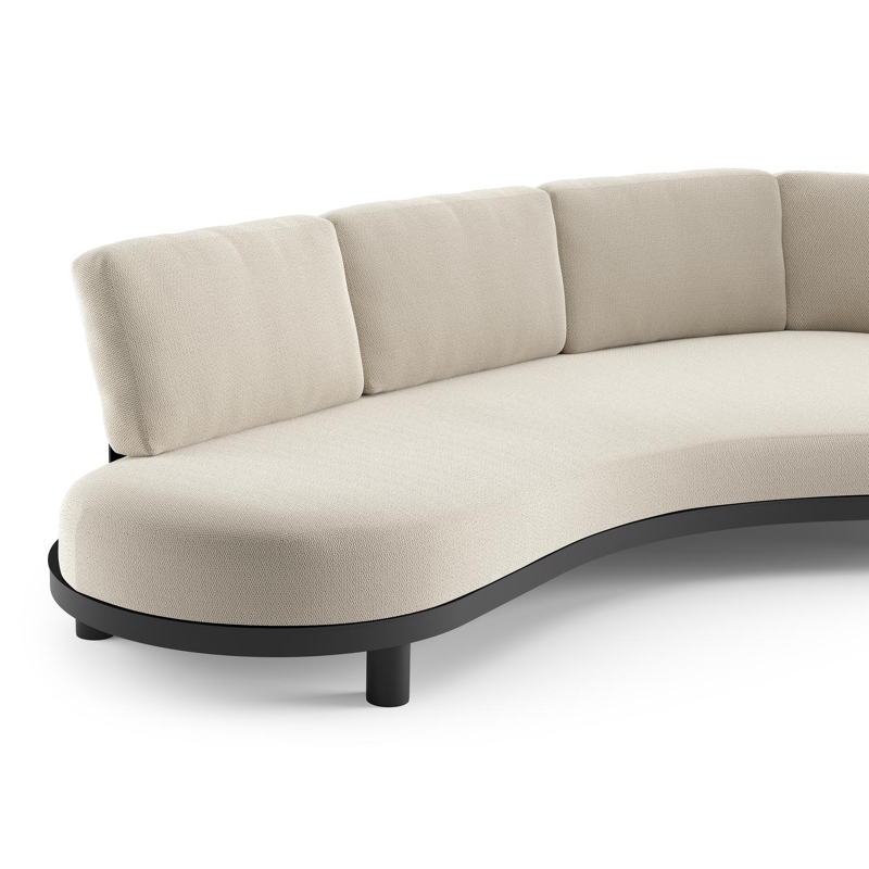 Donato loungebank in zwart aluminium met lopi marble all weather sunbrella® luxe kussen