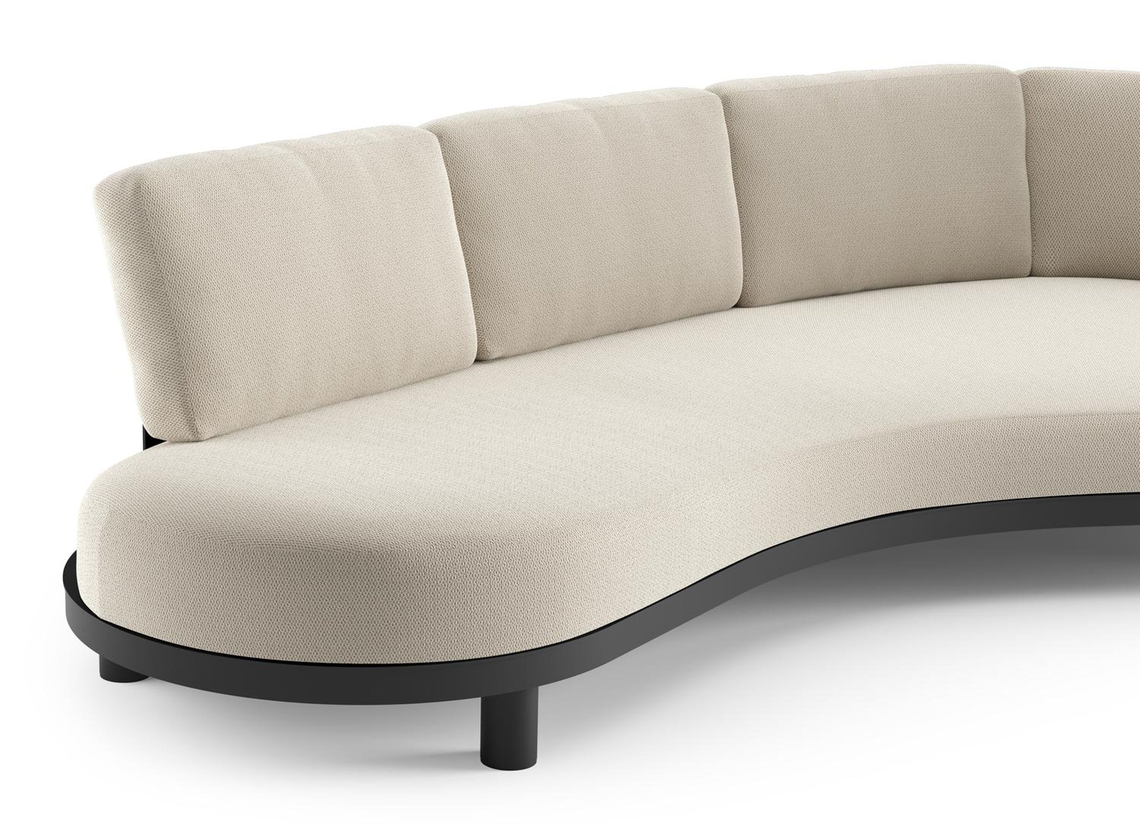 Donato loungebank in zwart aluminium met lopi marble all weather sunbrella® luxe kussen