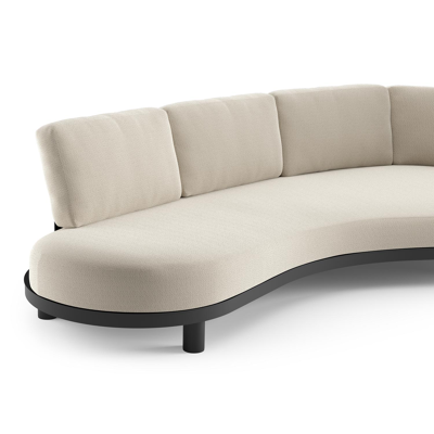 Donato loungebank in zwart aluminium met lopi marble all weather sunbrella® luxe kussen