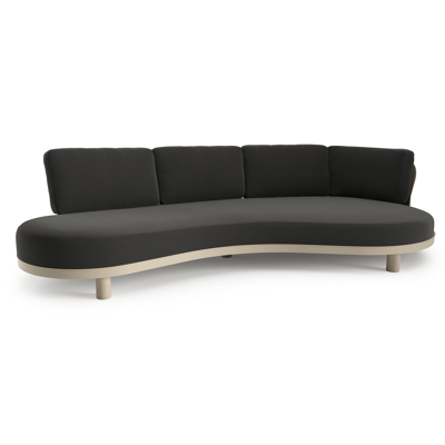 Donato loungebank in beige aluminium met natte sooty all weather sunbrella® luxe kussen