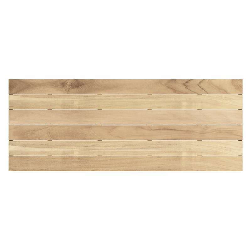 Table de jardin Nano en aluminium noir et teck - Lg 280 x Larg. 110 x H 75 cm