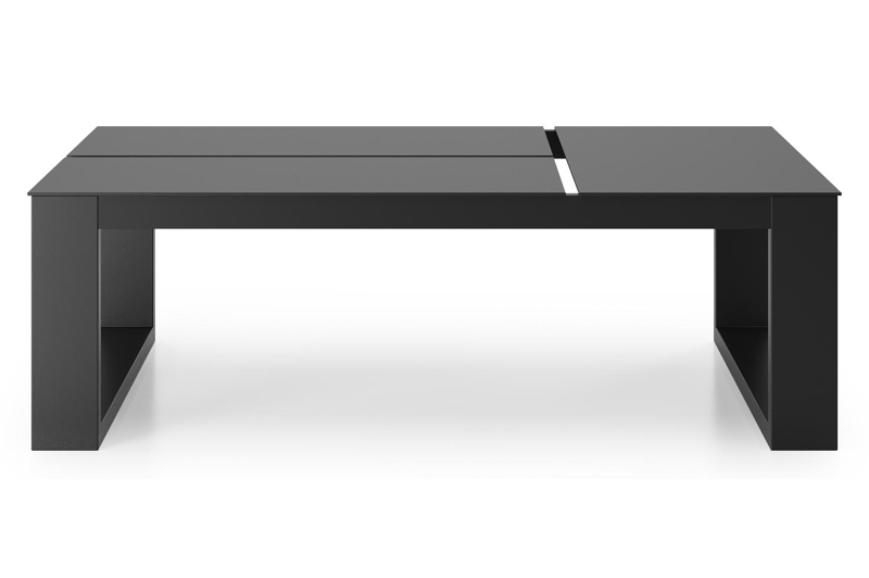 Table basse Verato en aluminium noir - Lg 120 x larg. 80 x H 39,5 cm