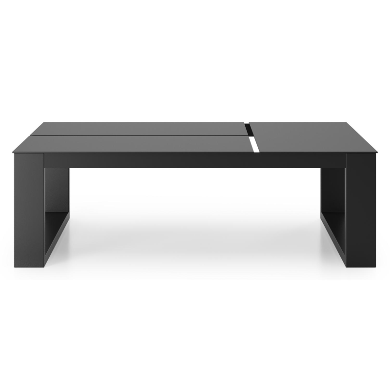 Verato loungetafel in zwart aluminium - L 120 x B 80 x H 39,5 cm