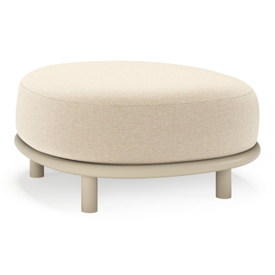 Lupino poef in beige aluminium met althea chalk all weather cosytica kussen
