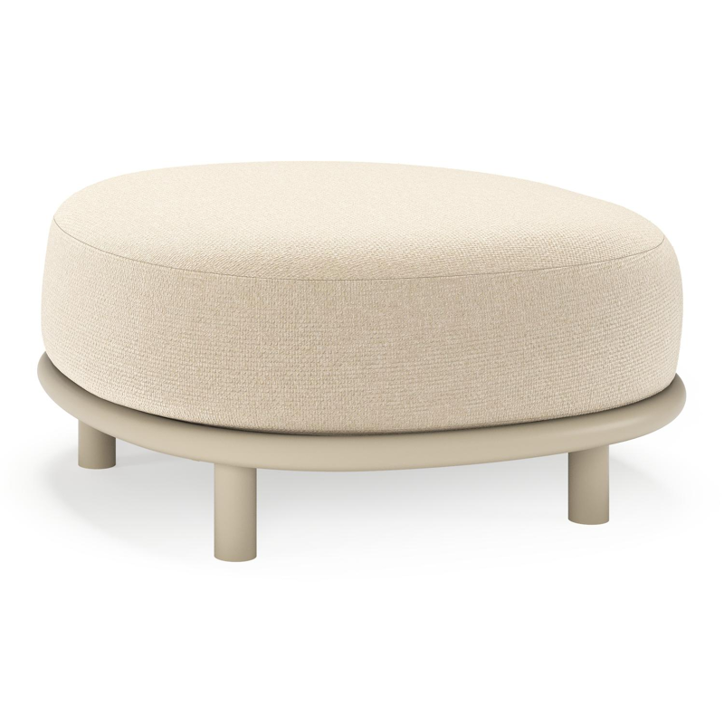Lupino poef in beige aluminium met althea chalk all weather cosytica kussen