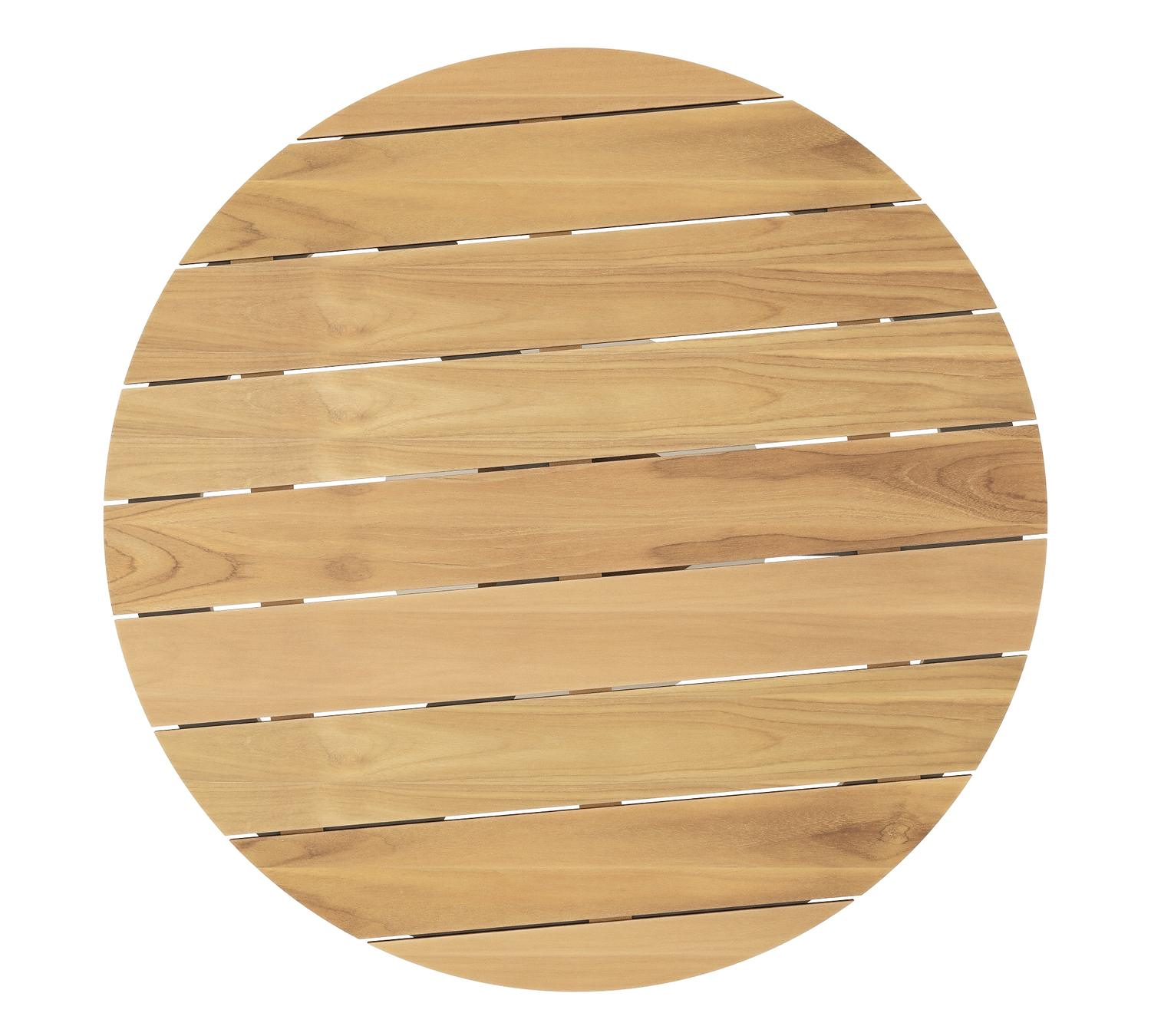 Fano tuintafel rond in beige aluminium en teak Dia. 110 x H 75 cm