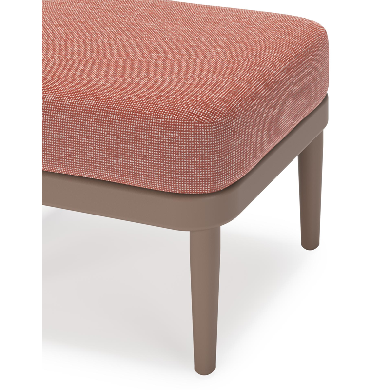 Pouf Orso en aluminium taupe et coussins en all weather sunbrella® luxe Slow Alezan