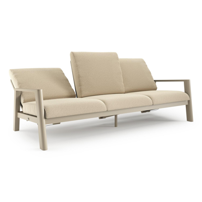 Cirello loungebank in beige aluminium met soul papyrus all weather solica kussen