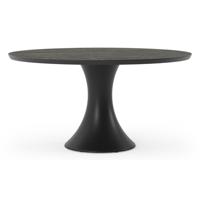 Table de jardin Fano en aluminium noir et céramique pleine black obsession - Dia. 148 x H 75 cm