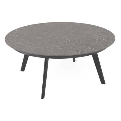 Rondo loungetafel in zwart aluminium en wulong volkeramiek - Dia. 85 x H 35 cm