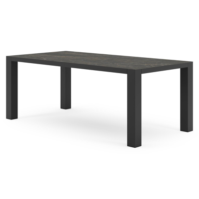 Table de jardin Nano en aluminium noir et céramique pleine black obsession - Lg 200 x Larg. 100 x H 75 cm