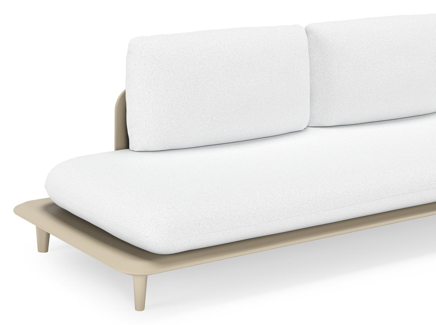 Bomero loungehoek in beige aluminium met ego birch all weather solica kussen