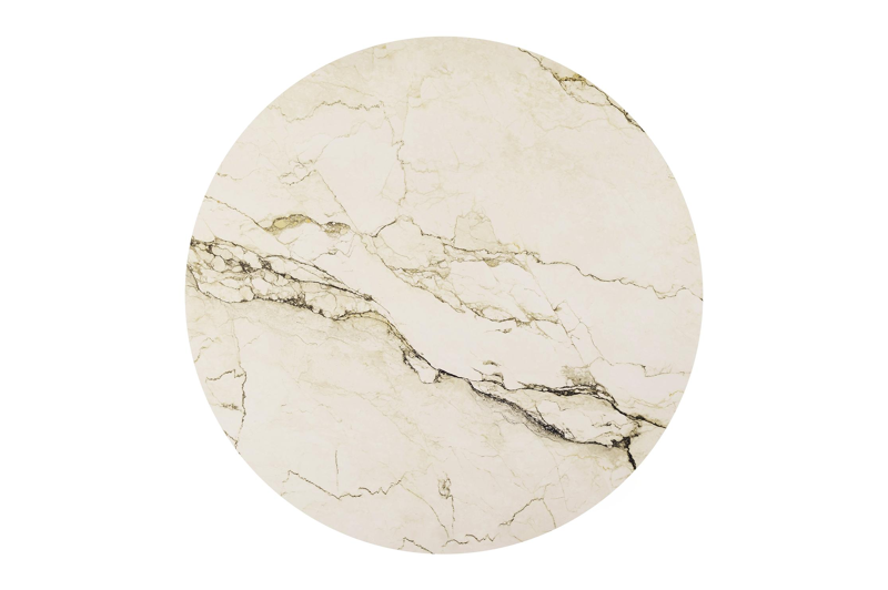 Donato tuintafel rond in wit aluminium en volkeramiek colorado dunes - Dia. 148 x H 75 cm