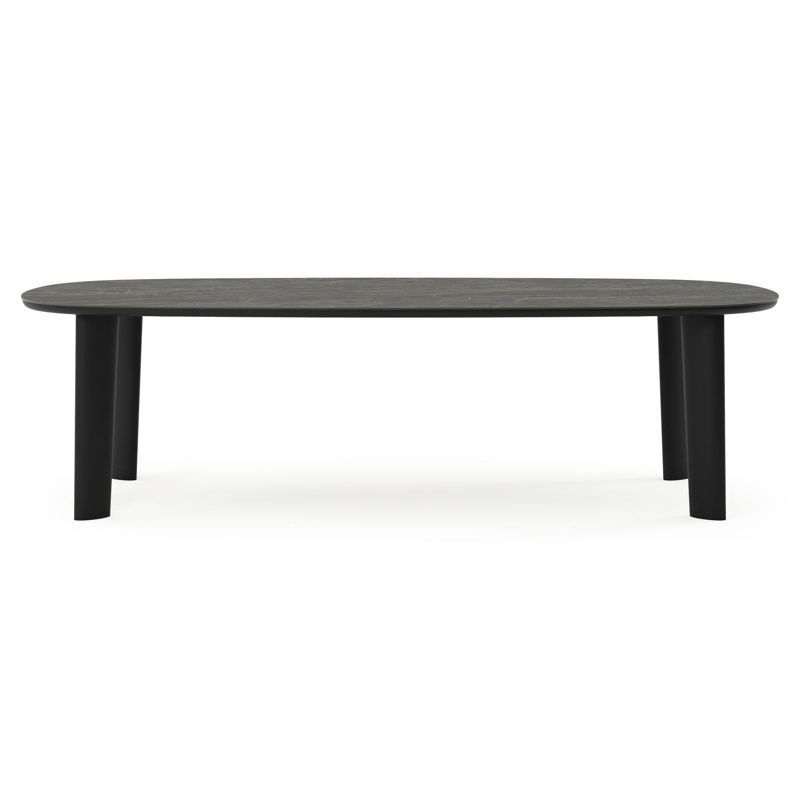 Amico tuintafel bombo in zwart aluminium en volkeramiek Black Obsession - L 270 x B 125 x H 73.5 cm