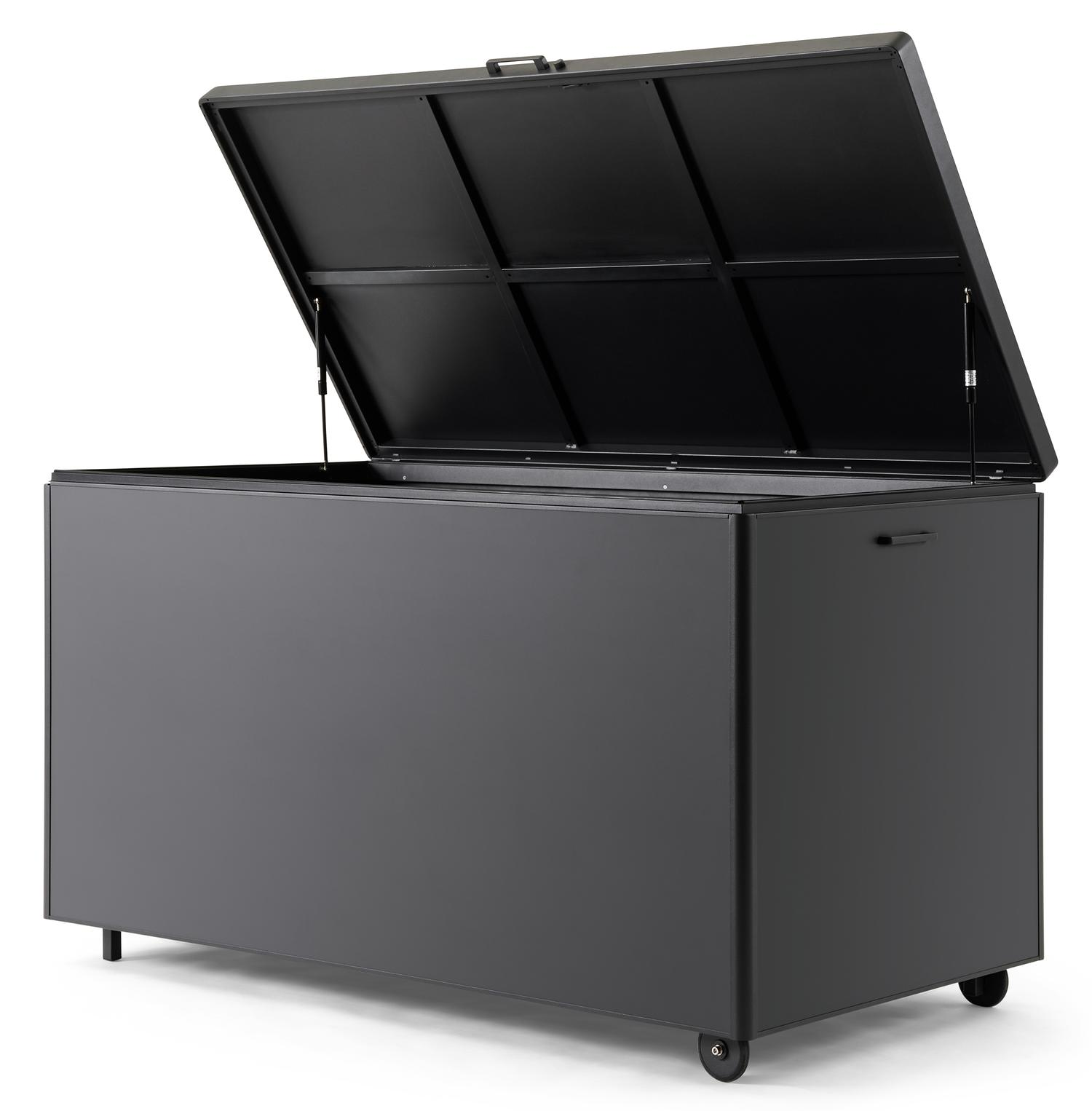 Kussenbox aluminium zwart B 164 x D 84 x H 99 cm