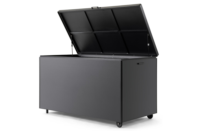 Kussenbox aluminium zwart B 164 x D 84 x H 99 cm