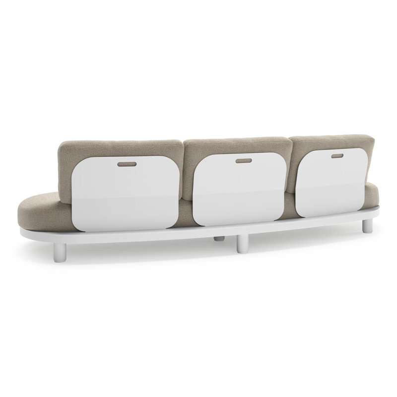 Donato loungebank in wit aluminium met All Weather Cosytica Catania Sand kussen