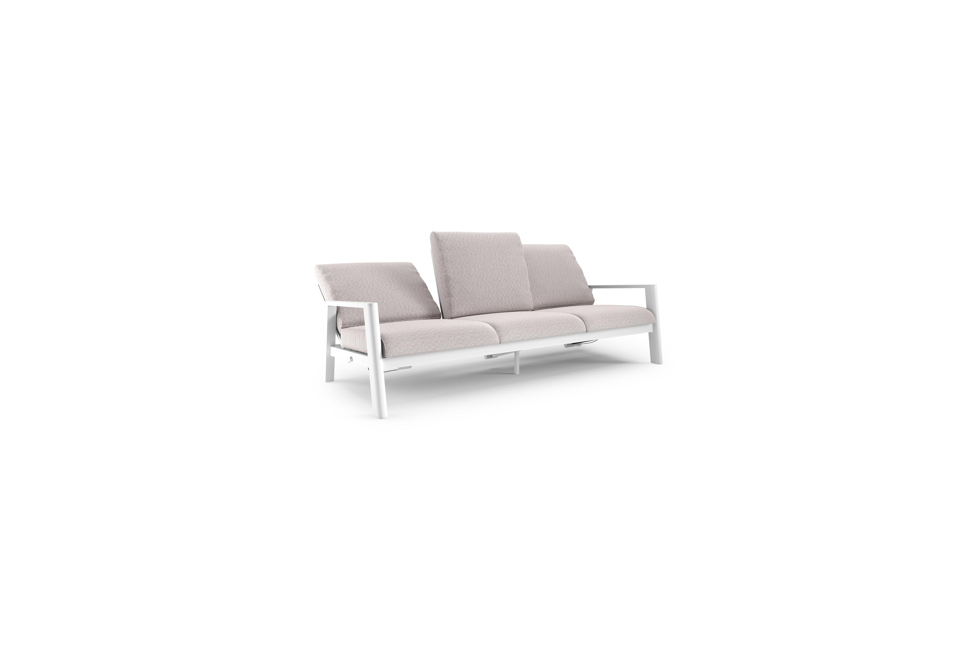 Cirello loungebank in wit aluminium met wander gobi all weather sunbrella® luxe kussen