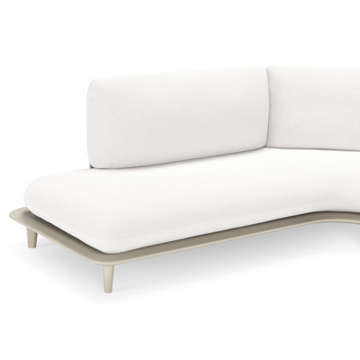 Bomero loungehoek in beige aluminium met soul optik all weather solica kussen