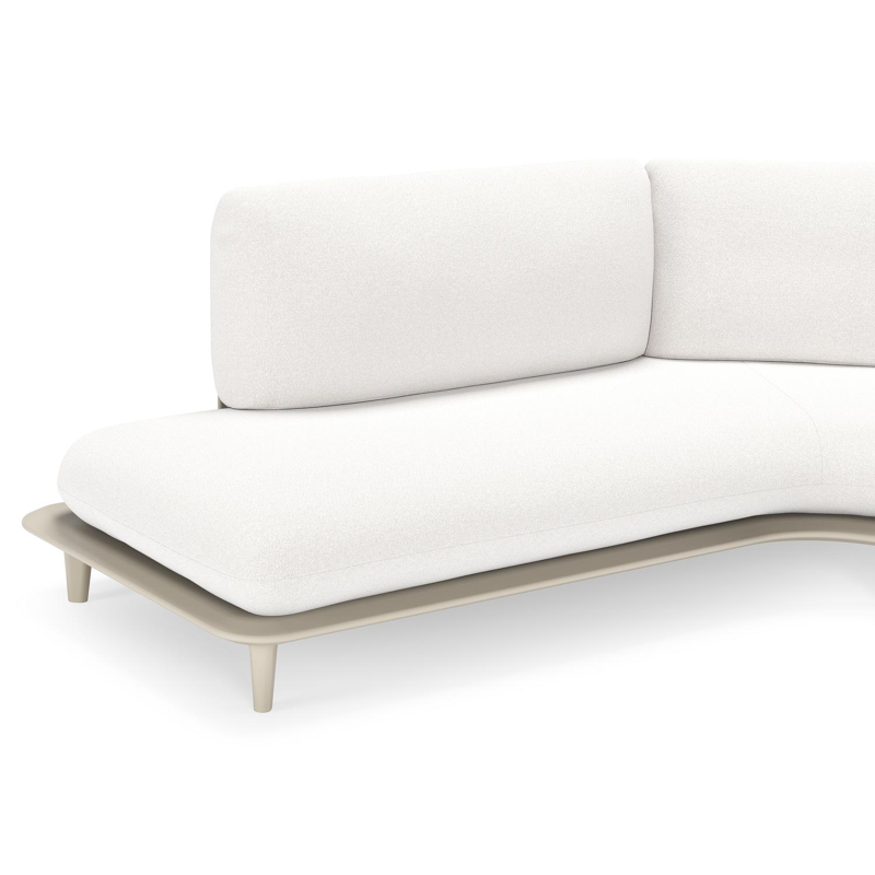 Bomero loungehoek in beige aluminium met soul optik all weather solica kussen