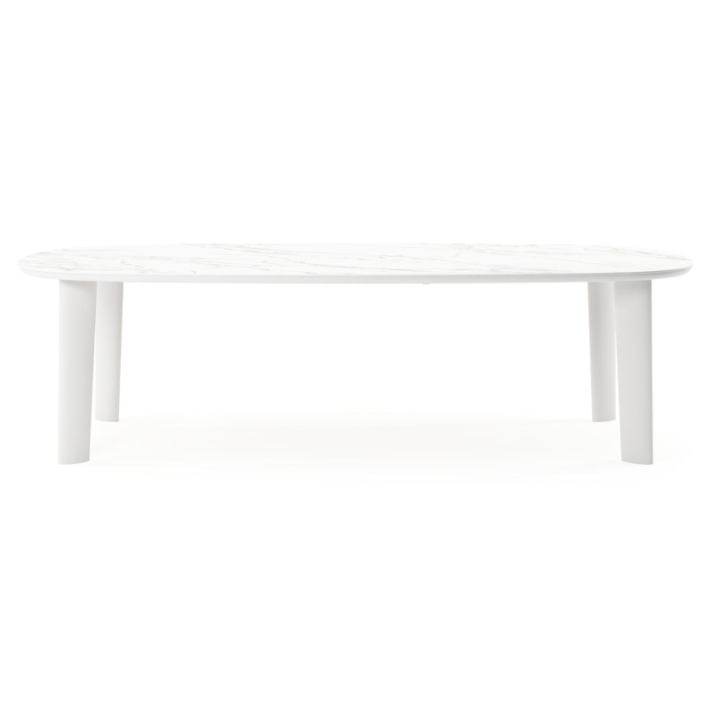Amico tuintafel bombo xl in wit aluminium en volkeramiek Calacatta - L 270 x B 148 x H 74 cm