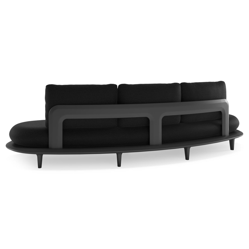 Bomero loungebank in zwart aluminium met lopi baribal all weather sunbrella® luxe kussen