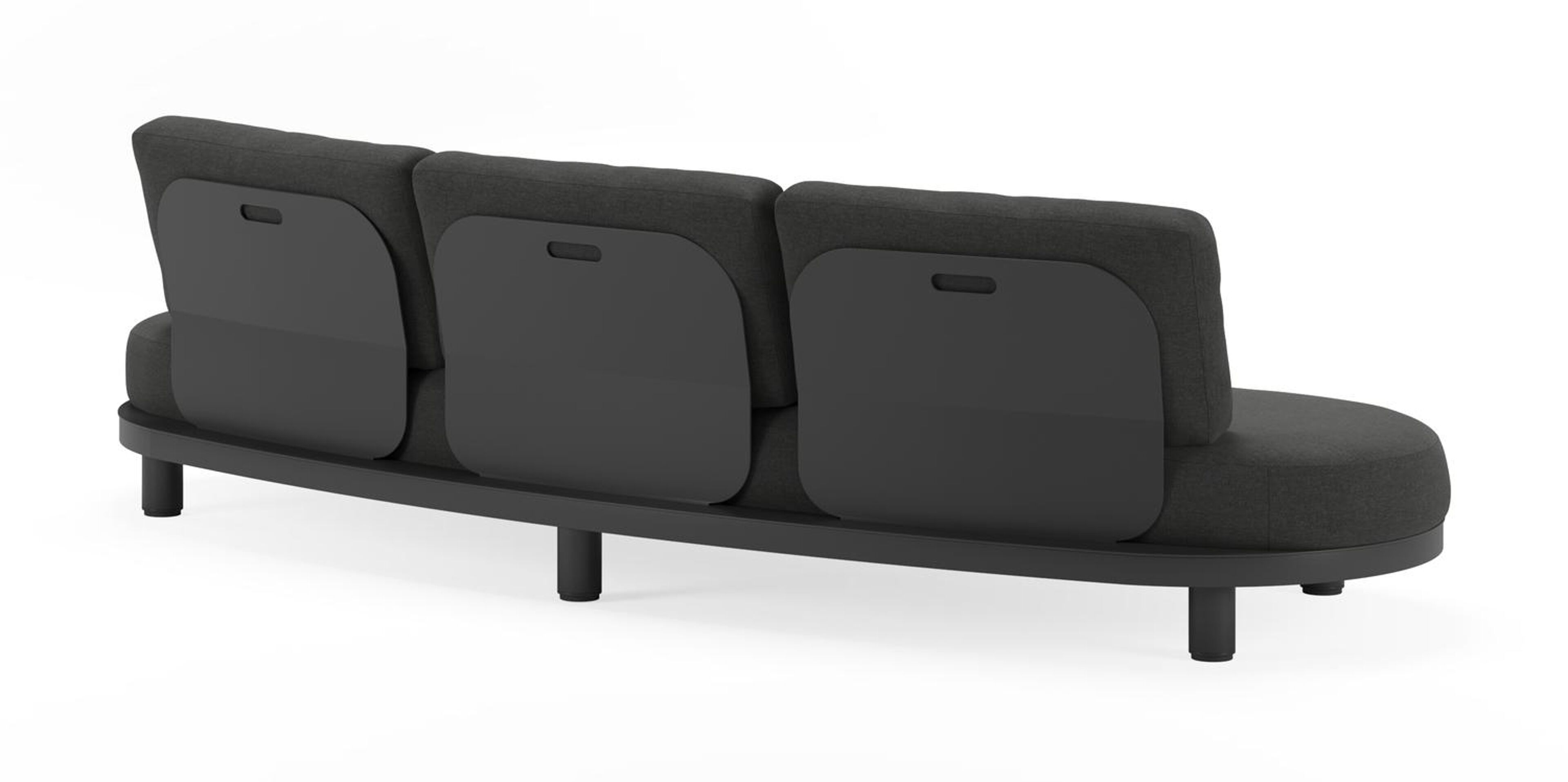 Donato loungeset in zwart aluminium met chartres sooty all weather sunbrella® luxe kussens