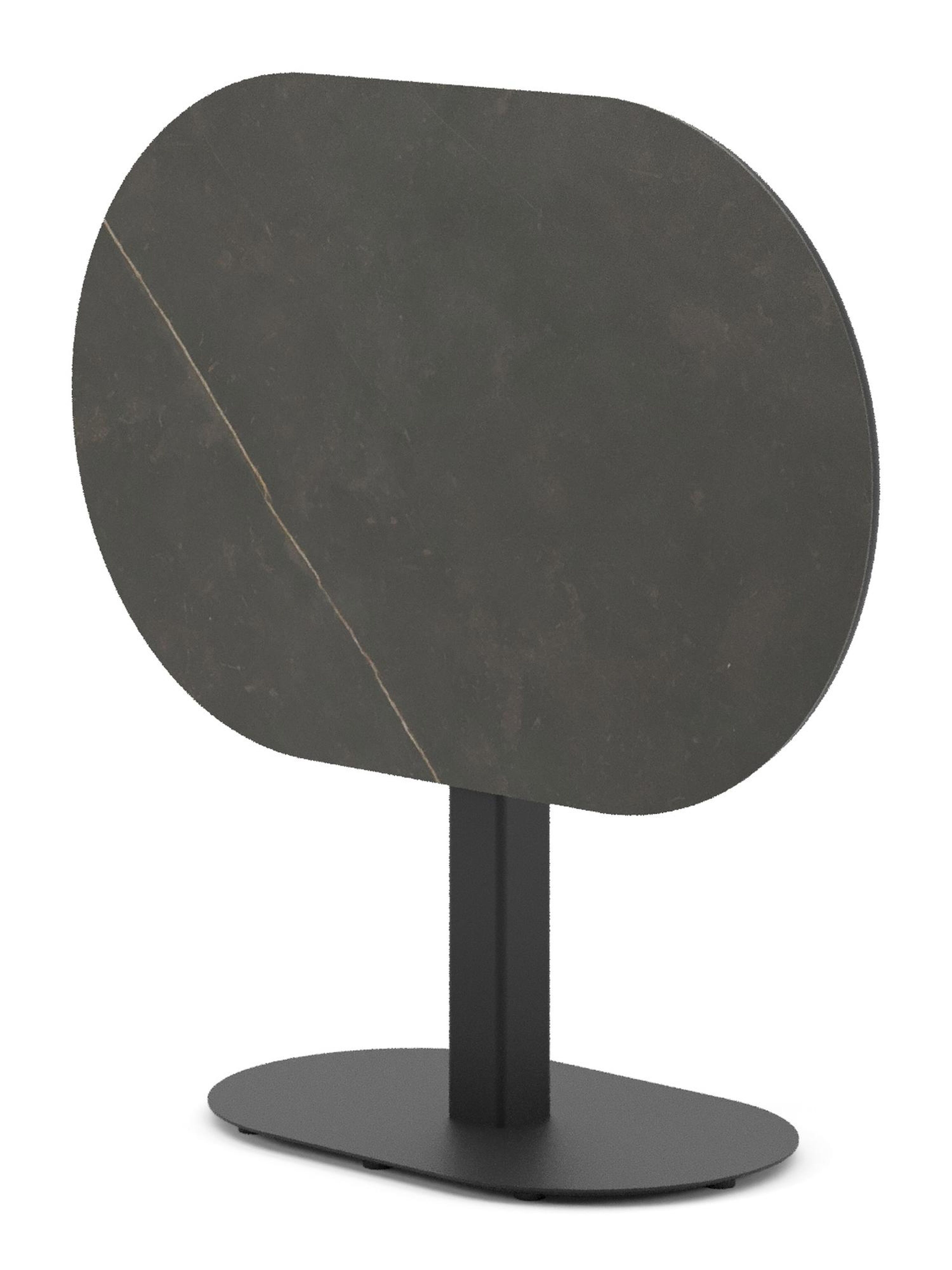 Teramo kantelbare tuintafel bombo in zwart aluminium en volkeramiek Calatorao - L 110 x B 70 x H 74 cm