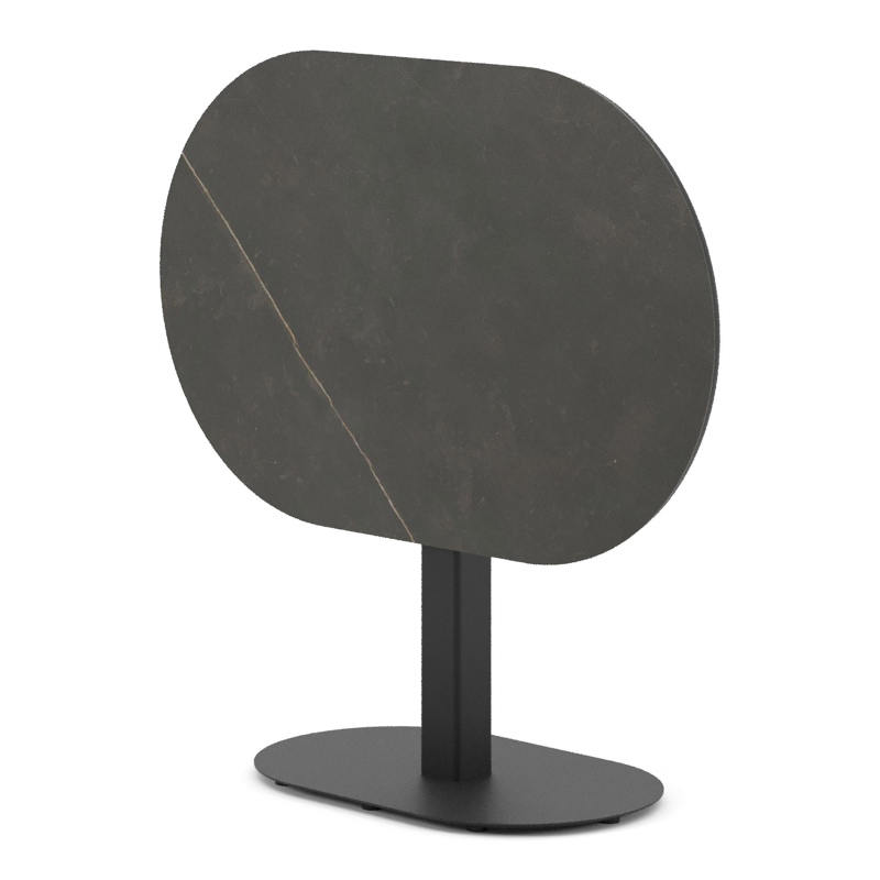 Teramo kantelbare tuintafel bombo in zwart aluminium en volkeramiek Calatorao - L 110 x B 70 x H 74 cm
