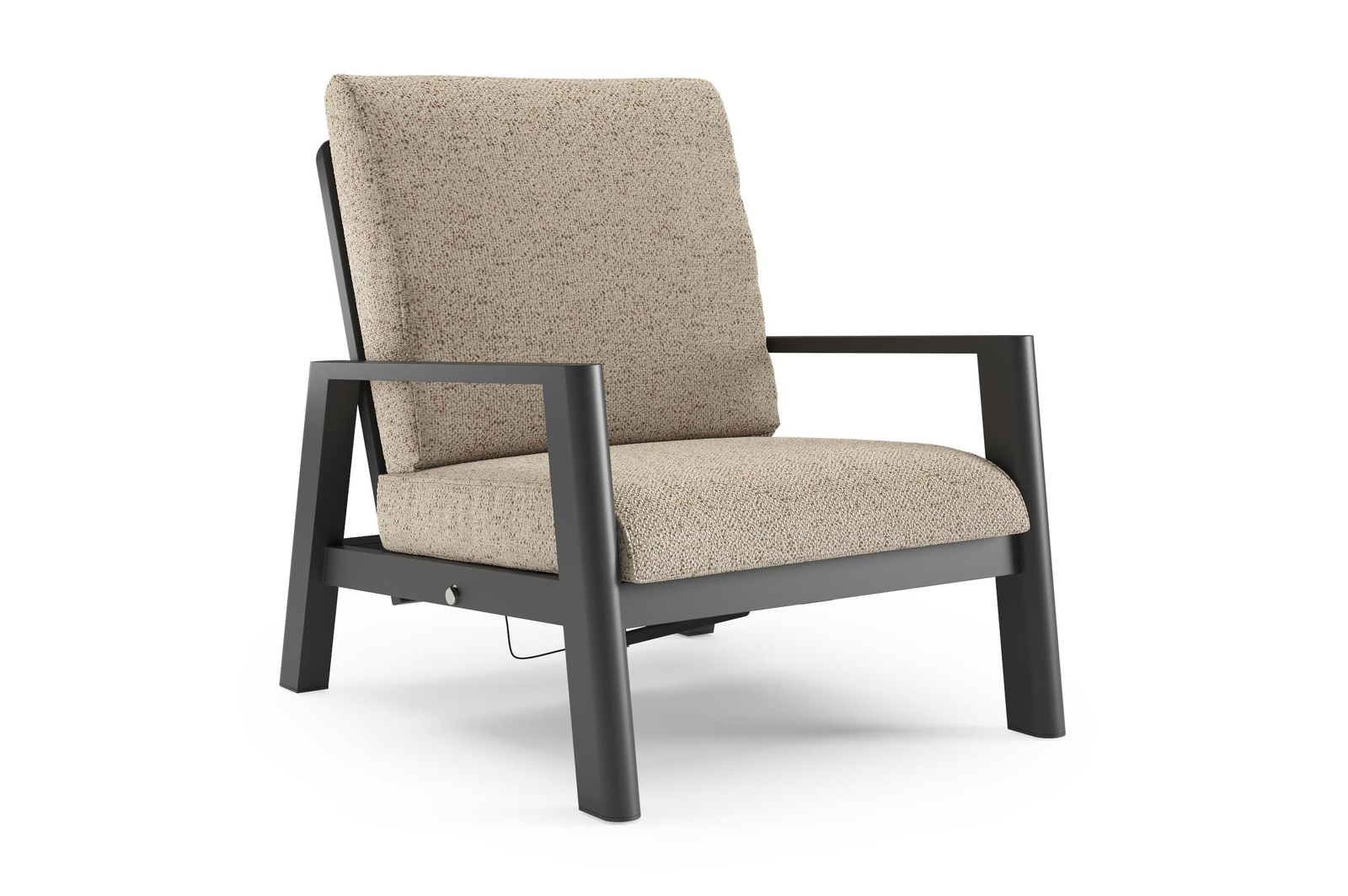 Cirello loungestoel in zwart aluminium met bora jungle all weather cosytica kussen