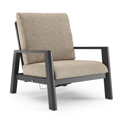 Fauteuil de jardin Cirello en aluminium noir et coussins en all weather cosytica bora jungle