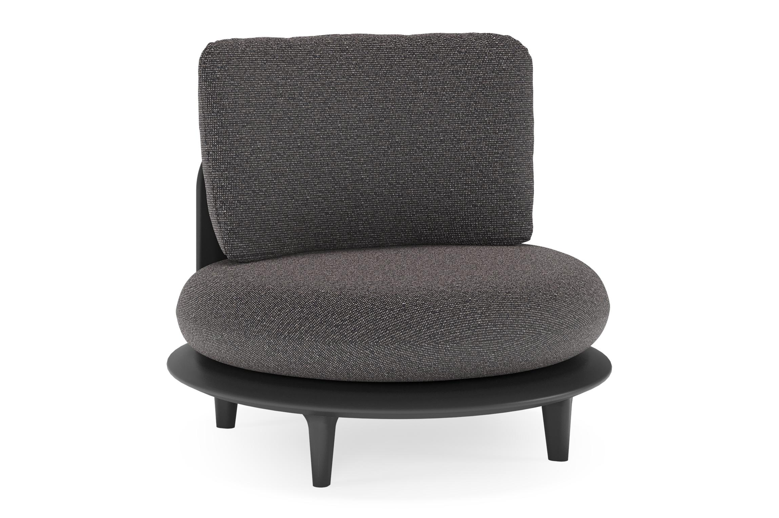 Bomero loungestoel in zwart aluminium met firenze tunder all weather solica kussen