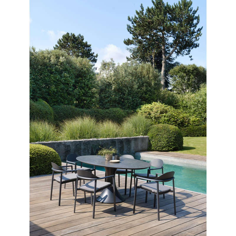 Chaise de jardin empilable Fano (Piemonte) en aluminium noir