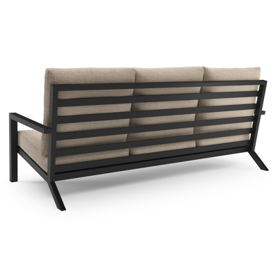 Arnes loungeset in zwart aluminium met rustic weather+ softtouch kussen
