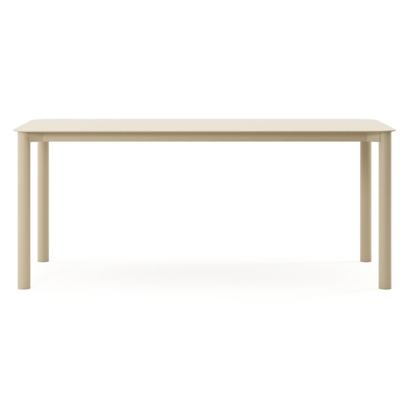 Orso tuintafel rechthoekig afgerond in beige aluminium - L 200 x B 80 x H 74.5 cm