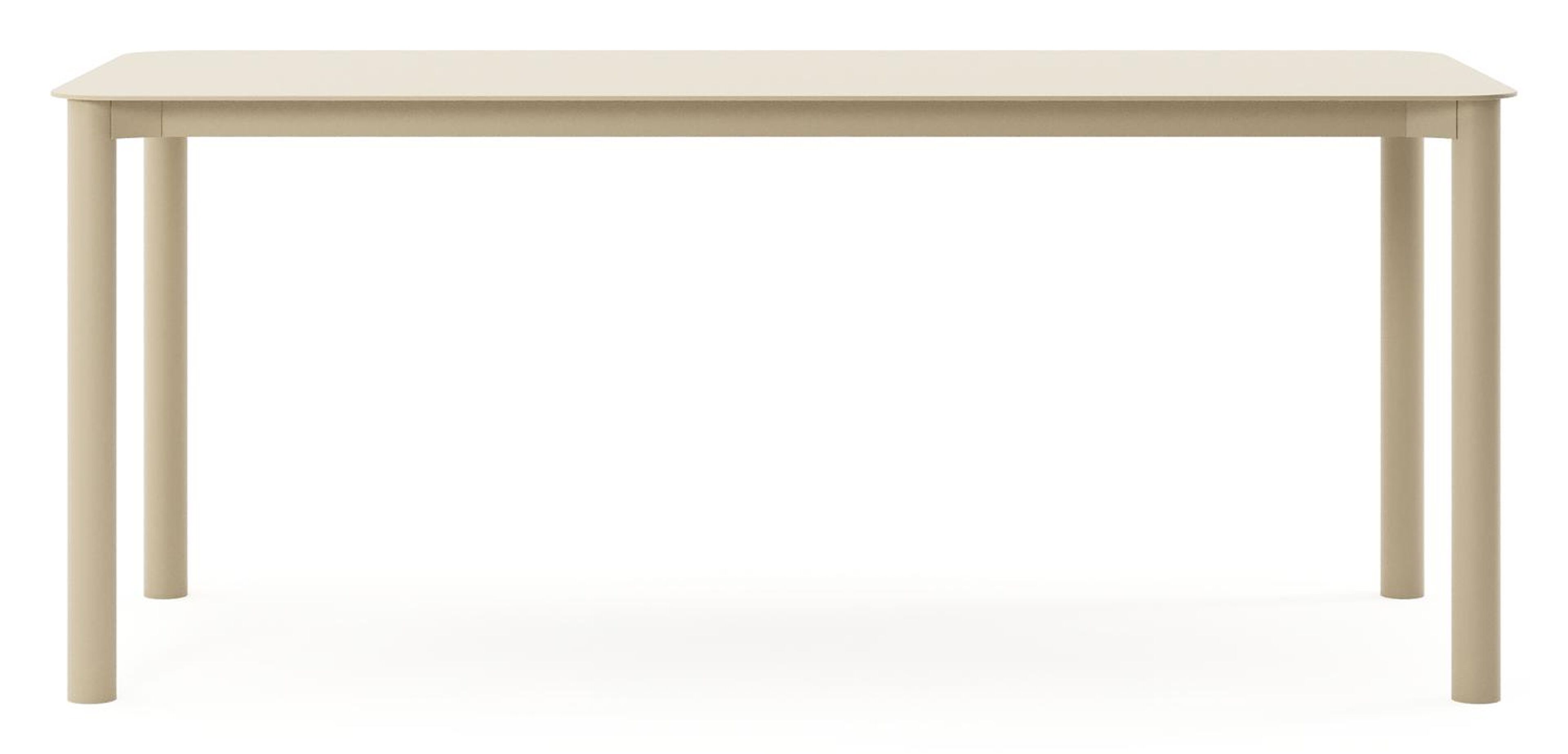 Table de jardin rectangulaire Orso arrondie en aluminium beige - Lg. 200 x Lrg. 80 x Haut. 74,5 cm