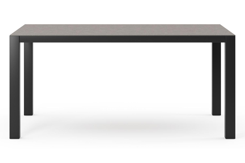 Como tuintafel rechthoekig in zwart aluminium en volkeramiek wulong - L 160 x B 100 x H 75 cm