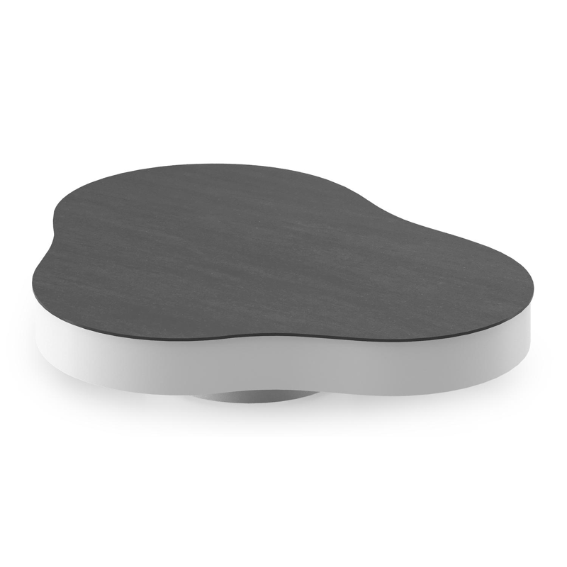 Lomano loungetafel cloud in wit aluminium en volkeramiek Basalt Black - L 131 x B 108 x H 25 cm