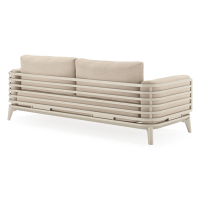 Salon de jardin Mosa en aluminium beige avec coussins en weather+ softtouch rustic