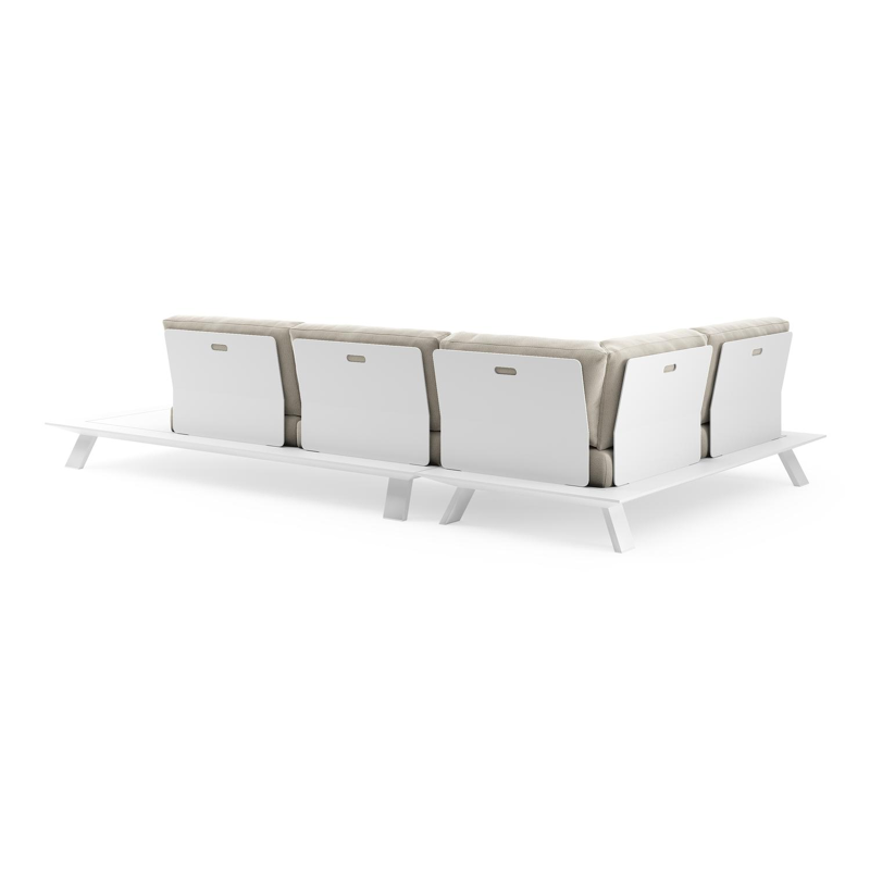 Cesano loungehoek in wit aluminium met lopi marble all weather Sunbrella® luxe kussen
