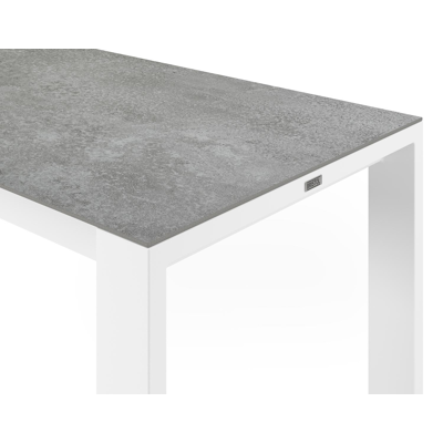 Verato bartafel in wit aluminium en volkeramiek new york - L 220 x B 70 x H 106 cm