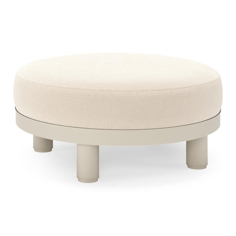 Salon de jardin pouf Donato en aluminium beige et coussins en all weather sunbrella® luxe Lopi Antique